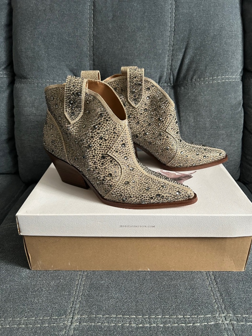 Jessica Simpson Champagne Glitter Gabor Boots
